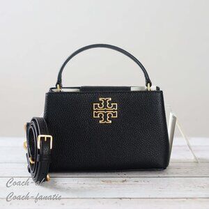 NWT Tory Burch Britten Micro Satchel Leather Crossbody in Black